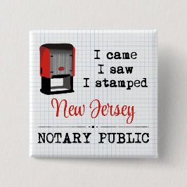 Came Saw Stamps Notary Public New Jersey Button