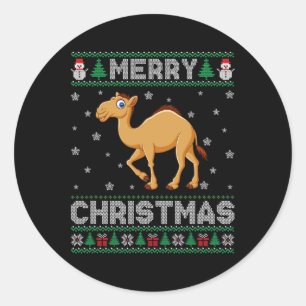 Camel Animal Men Women Kinder Ugg Weihnachtssüßer Runder Aufkleber