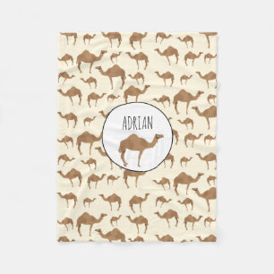 Camel Animal Pattern Individuelle Name Fleecedecke