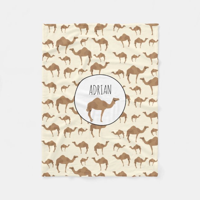 Camel Animal Pattern Individuelle Name Fleecedecke (Vorderseite)