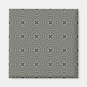 Camel Aquamarine und graue Kreise Muster Magnet