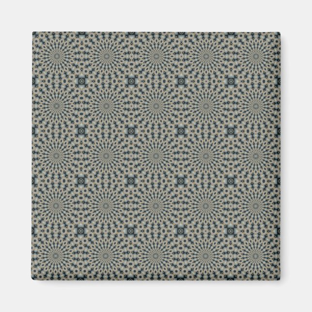 Camel Aquamarine und graue Kreise Muster Magnet (Vorne)
