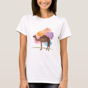 Camel Aquarellmalerei T-Shirt