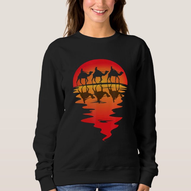 Camel Arabian Wüste Vintag Sunset Camel Animal Sweatshirt (Vorderseite)