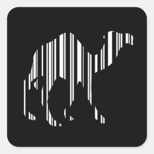 Camel Bar Code Muster Quadratischer Aufkleber