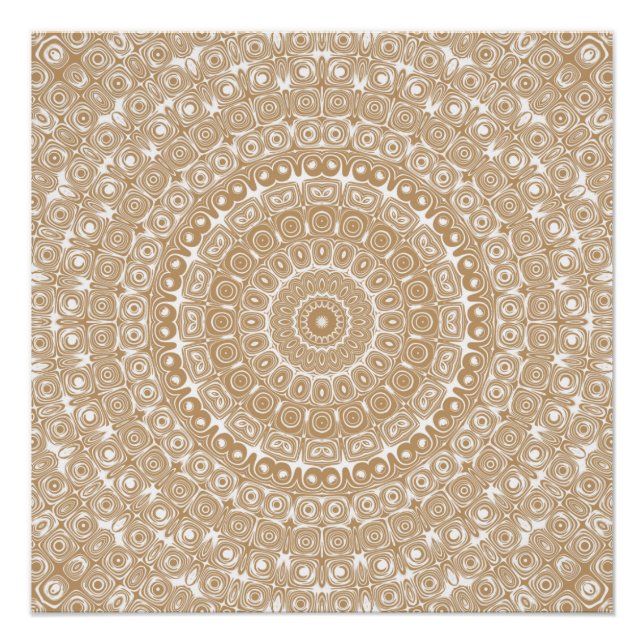 Camel Brown Mandala Muster Design Poster (Vorderseite)