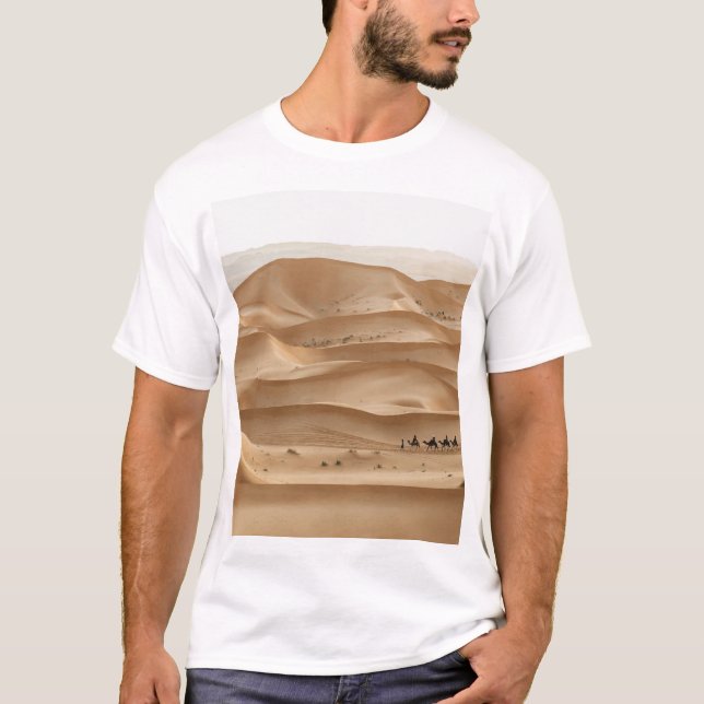 Camel Caravan, Sahara Sonnenuntergang, Marokko T-Shirt (Vorderseite)