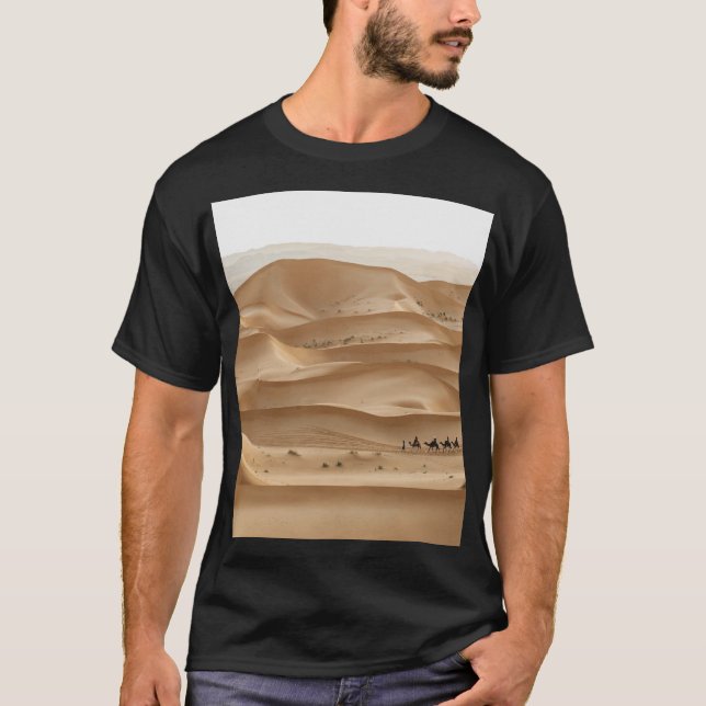 Camel Caravan, Sahara Sonnenuntergang, Marokko T-Shirt (Vorderseite)