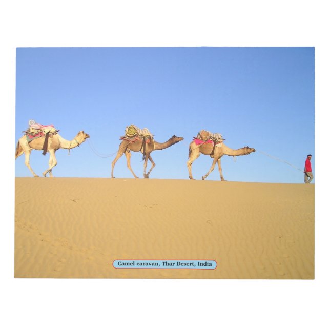 Camel Caravan, Thar Desert, Indien Notizblock (Vorderseite)