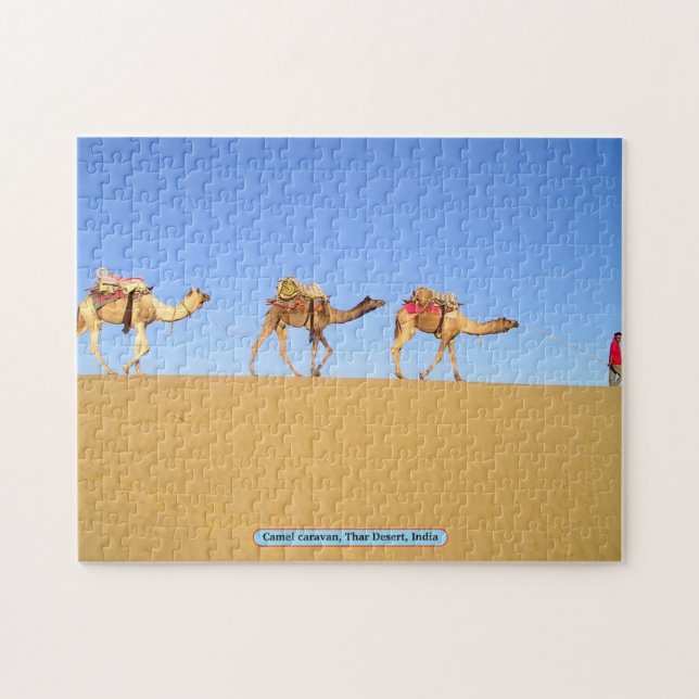 Camel Caravan, Thar Desert, Indien Puzzle (Horizontal)