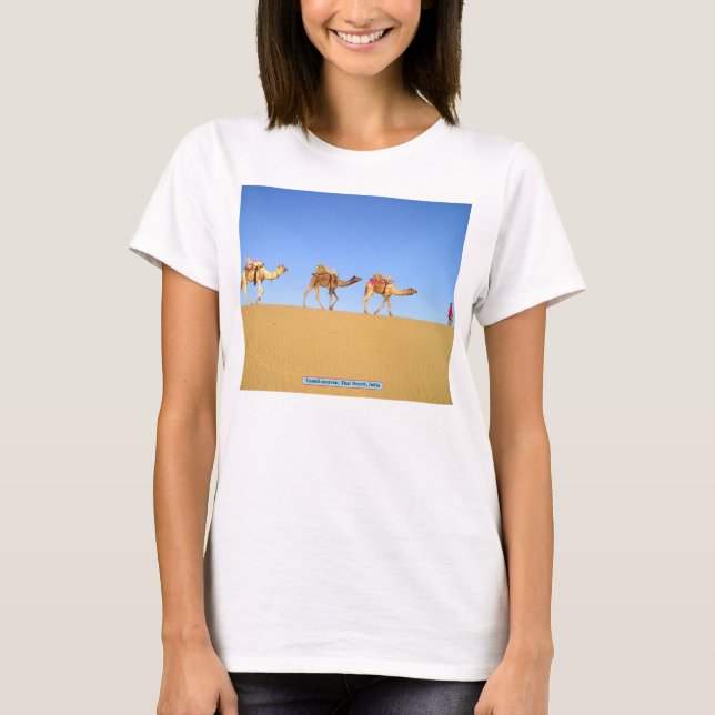 Camel Caravan, Thar Desert, Indien T-Shirt (Vorderseite)