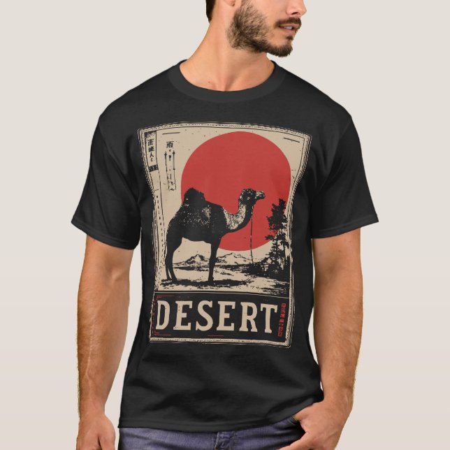 Camel Caravan Wüste Reiseabenteuer Design T-Shirt (Vorderseite)