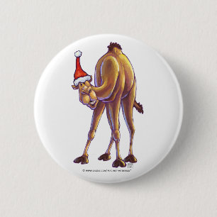 Camel Christmas Button