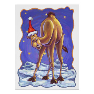 Camel Christmas Poster
