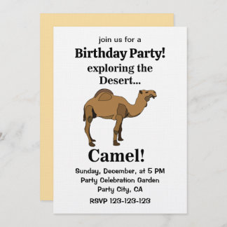 Camel Desert Animal Funny Birthday Party Einladung