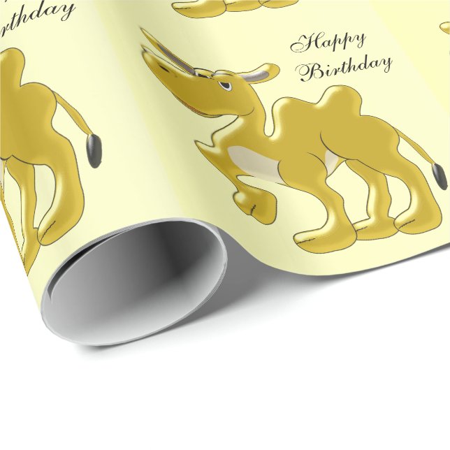 Camel Design Birthday Geschenkpapier (Rolleneckpunkt)