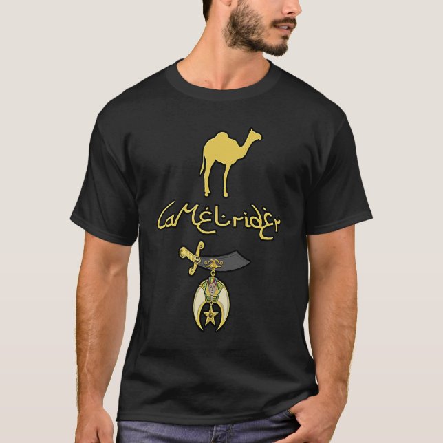Camel-Fahrer Shriner Masonic Symbol Freemason T-Shirt (Vorderseite)