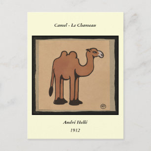 Camel - farbenfrohe antike BuchIllustration Postkarte