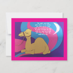 Camel Gedicht Grußkarte. Postkarte