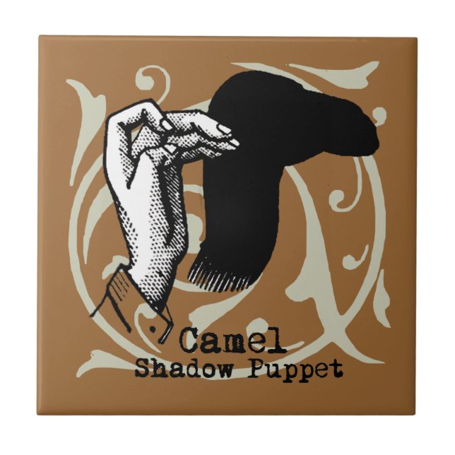 Camel Hand Puppet Shadow Games Vintag Fliese (Vorderseite)