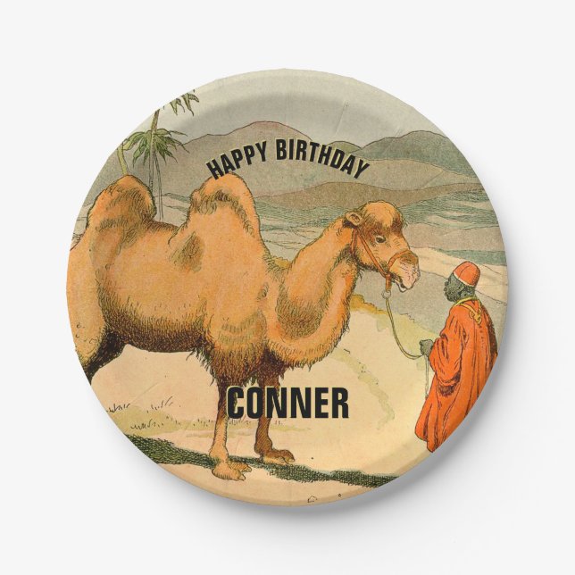 Camel Happy Birthday Party Pappteller (Vorderseite)