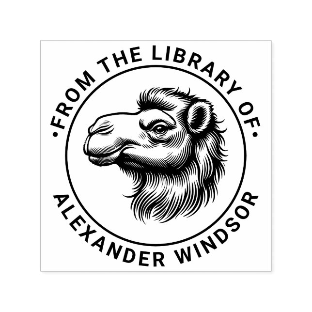 Camel Head Zeichne "Von der Bibliothek" Permastempel (Design)