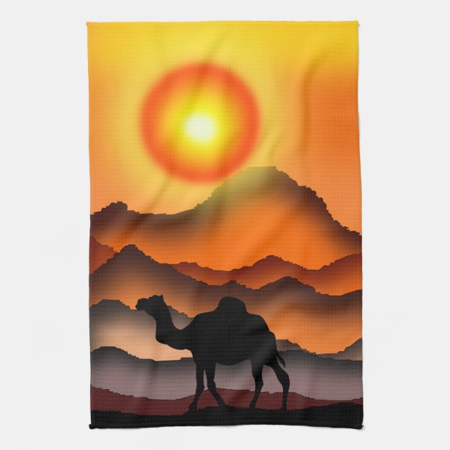 Camel Kitchen Handtuch Sunset Wüste (Vertikal)