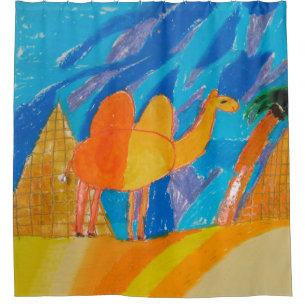 Camel Kunst von Kindern Duschvorhang