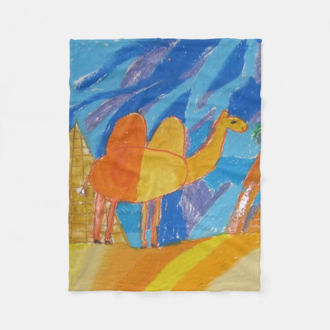 Camel Kunst von Kindern Fleecedecke (Vorderseite)