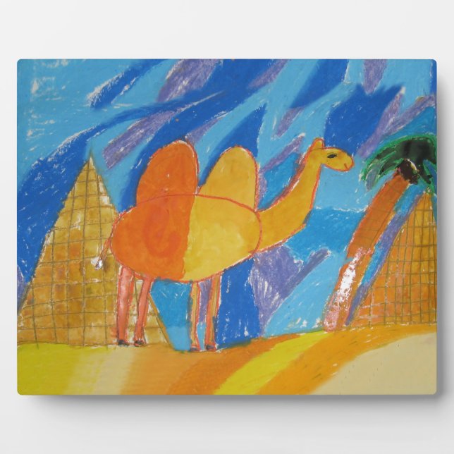 Camel Kunst von Kindern Fotoplatte (Vorderseite)