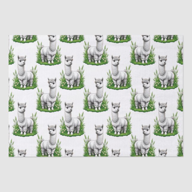 Camel Lama Alpaca Muster Design Seidenpapier (Vorderseite)