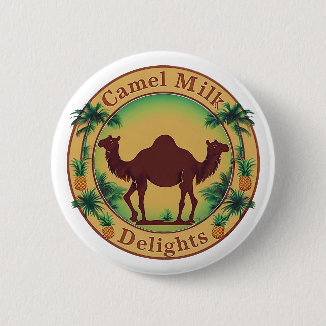 Camel Milk Delights-Tropical Camel Palm Pineapple Button (Vorderseite)