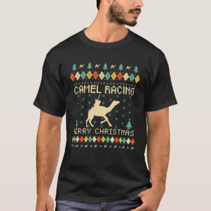 Camel Racing Ugly Christmas Sweater Vintag Retro T-Shirt