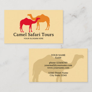 Camel Safari Tours Visitenkartenvorlage Visitenkarte