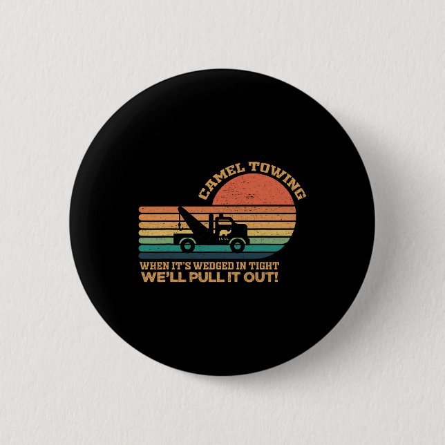 Camel Schlepp Retro Erwachsene Humor Sprichwort Fu Button (Vorderseite)