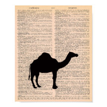 Camel Silhouette Vintages Wörterbuch Kinderzimmer