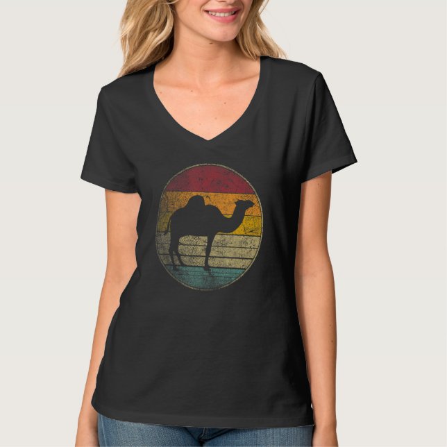 Camel   Sun Retro Asia Africa Travel Safari Desert T-Shirt (Vorderseite)