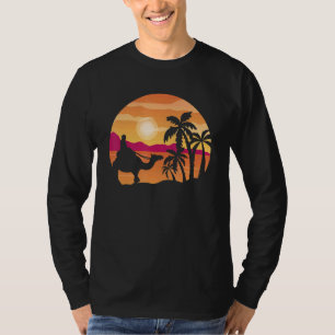 Camel Sunset Palm Tree Traveler Arabian Camel Ani T-Shirt