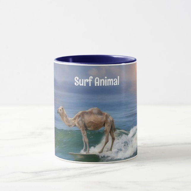 Camel Surfing on a Wave Fun Personal Mug Cup Tasse (Zentrum)