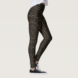 Camel Tan Mandala mit Elegant Symmetry Leggings
