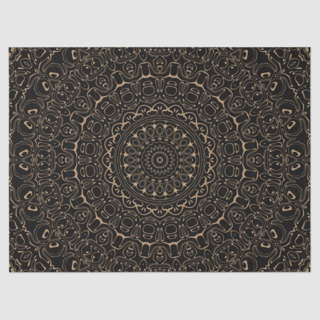 Camel Tan Mandala mit Elegant Symmetry Seidenpapier (Vorderseite)