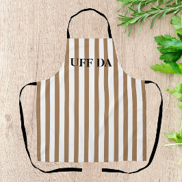 Camel Tan Striped Uff Da All-over Print-Schürze Schürze