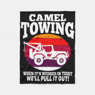 Camel Towing Fun Retro Camel Towing Fun Halloween Fleecedecke