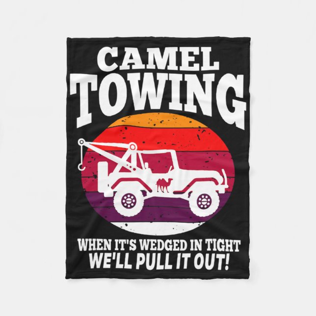 Camel Towing Fun Retro Camel Towing Fun Halloween Fleecedecke (Vorderseite)