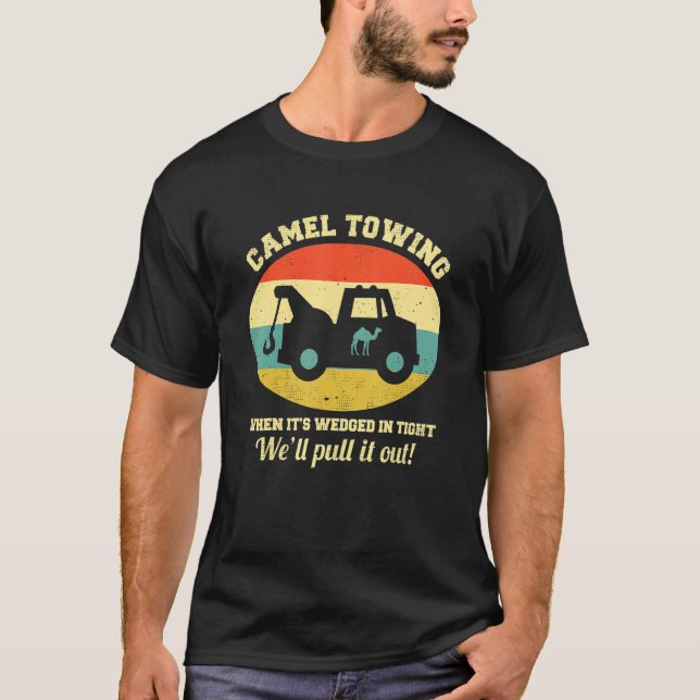Camel Towing Retro Adult Humor Saying  Halloween T-Shirt (Vorderseite)