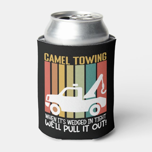 Camel Towing Retro Adult Humor Sprichwort Hallowee Dosenkühler (Kanne Vorderseite)