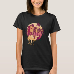 Camel Tree Palm Nipa Hut Arabian Camel Animal Came T-Shirt