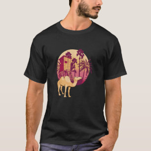 Camel Tree Palm Nipa Hut Arabian Camel Animal Came T-Shirt