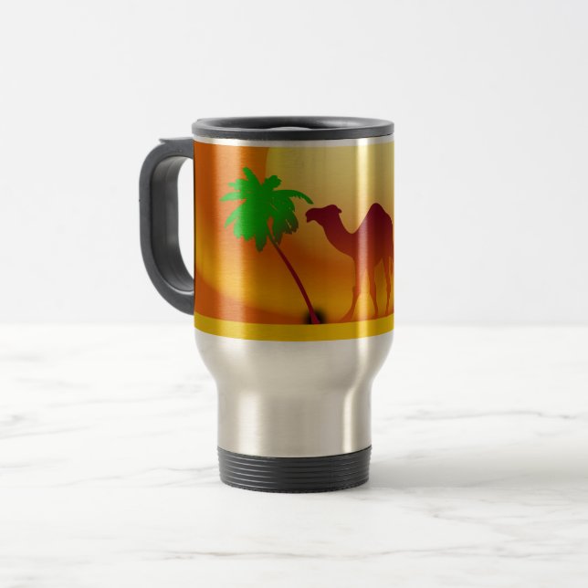 Camel&Trees Sunset Travel Mug Reisebecher (Vorderseite Links)
