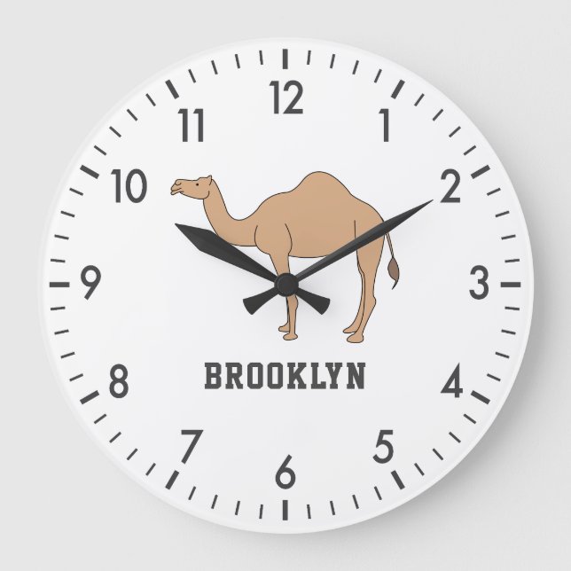Camel Unique Boy Birthday Personalisierter Individ Große Wanduhr (Vorderseite)